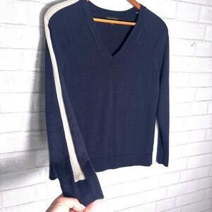 Banana Republic Merino Wool Sweater Women L Nautical Preppy Coastal Quiet Luxury